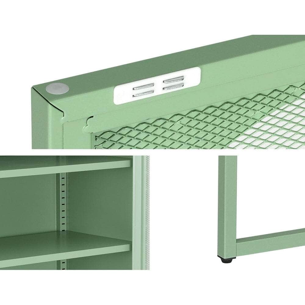 Green Metal Locker Sideboard with Storage