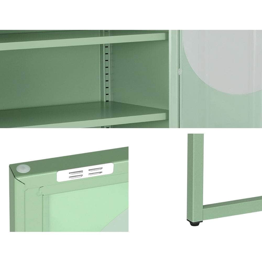 Green Metal Locker Sideboard with Storage