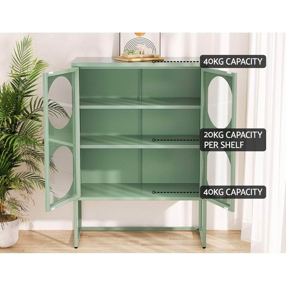 Green Metal Locker Sideboard with Storage