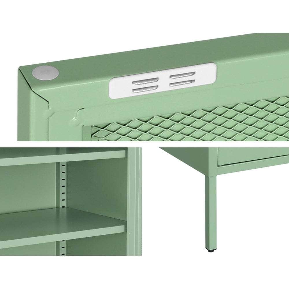 Green Metal Locker Sideboard with Storage