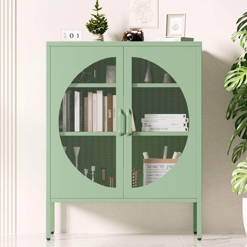 Green Metal Locker Sideboard with Storage