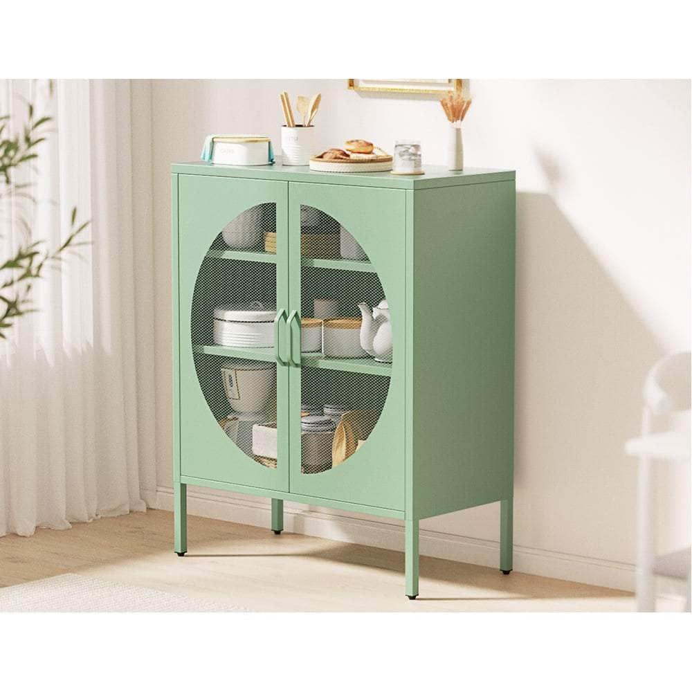 Green Metal Locker Sideboard with Storage