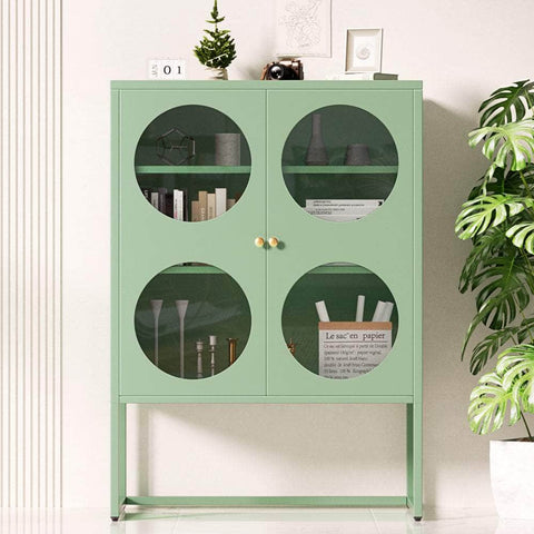 Green Metal Locker Sideboard with Storage