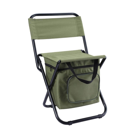 Green Portable 3-in-1 Folding Camping Chair with Storage Bag