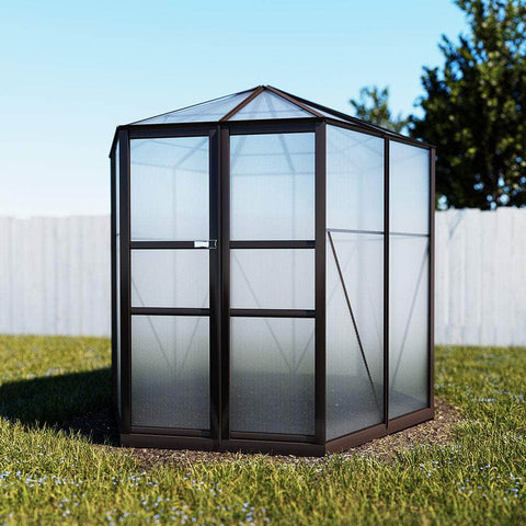 Greenhouse 2.4X2.1X2.32M Aluminium Polycarbonate Green House Garden Shed