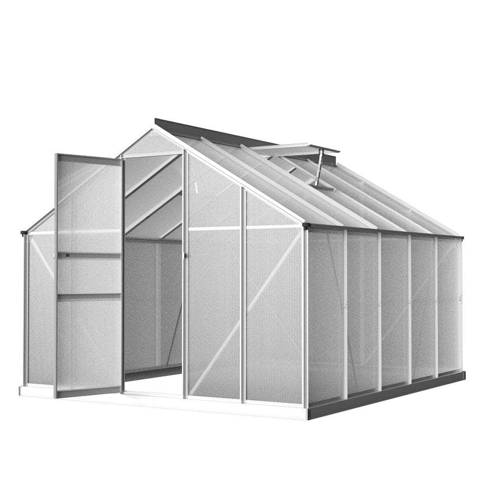 Greenhouse 3X2.5X1.95M Aluminium Polycarbonate Green House Garden Shed