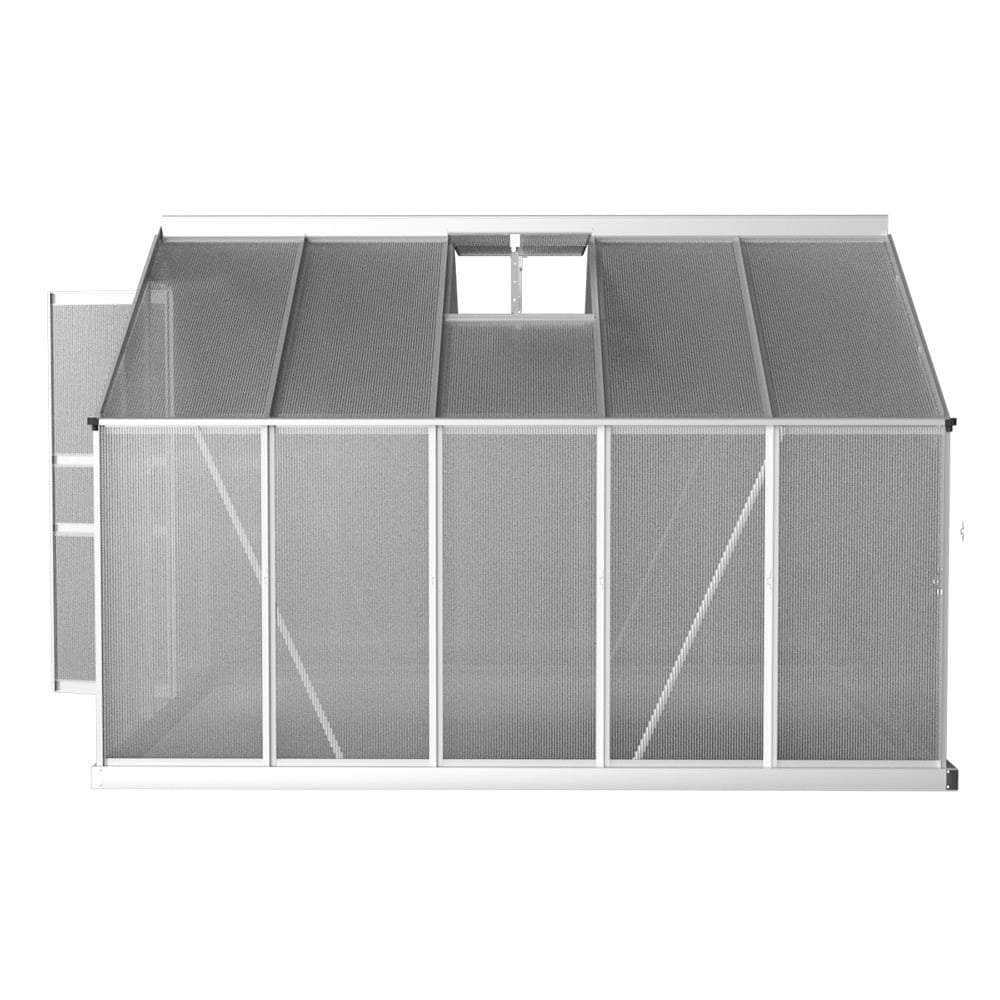 Greenhouse 3X2.5X1.95M Aluminium Polycarbonate Green House Garden Shed