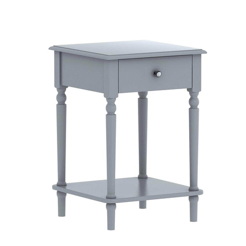 Grey Bedside Table with Convenient Drawer