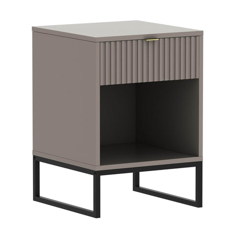 Grey Bedside Table with Elegant Modern Design