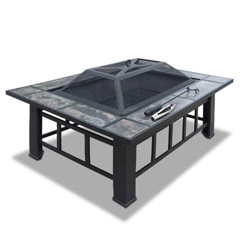 Grillz Outdoor Fire Pit BBQ Table Grill Fireplace