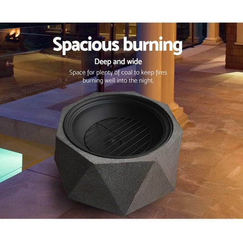 Grillz Outdoor Portable Fire Pit Bowl Wood Burning Patio Oven Heater Fireplace