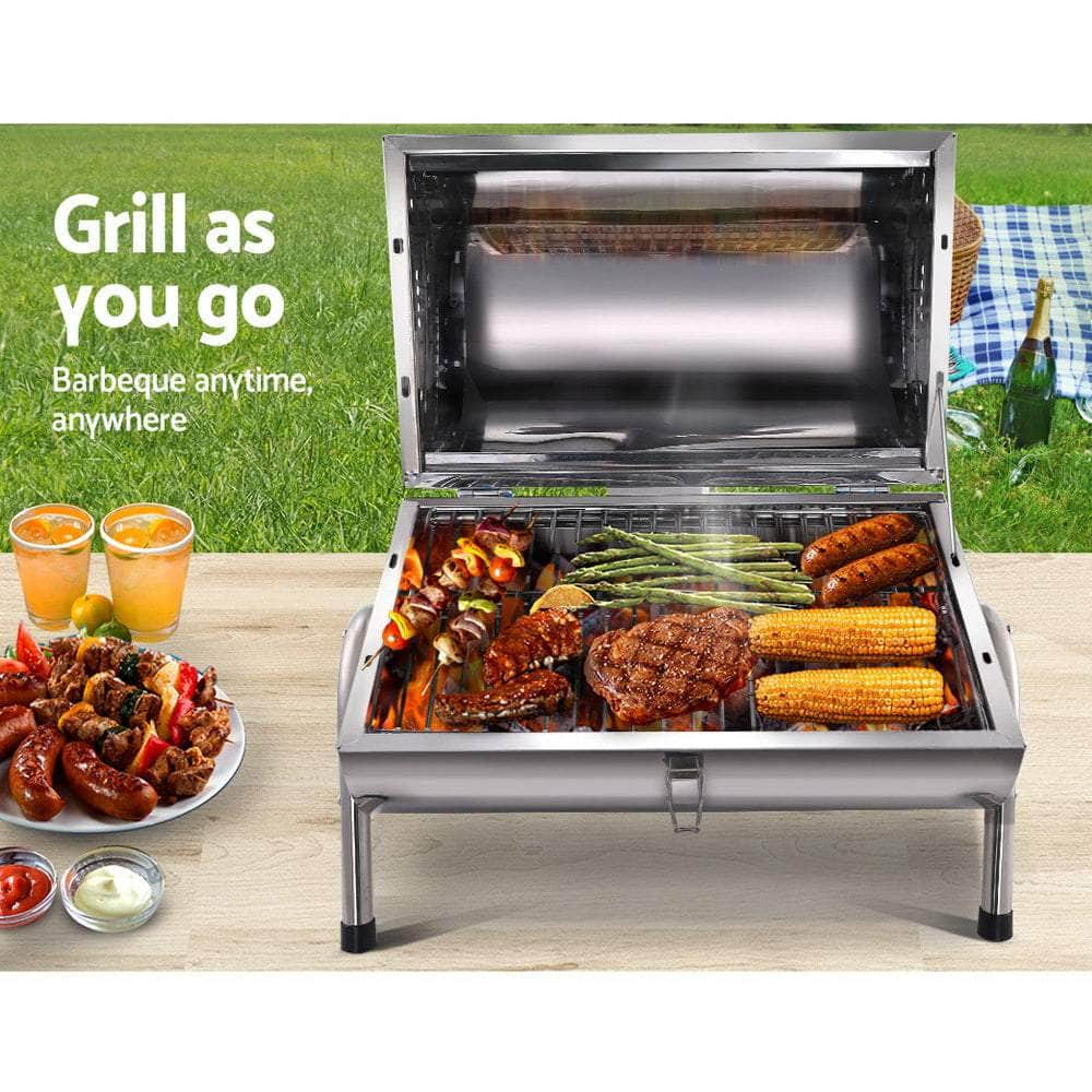 Grillz Portable BBQ Outdoor Camping Charcoal Barbeque Smoker Foldable