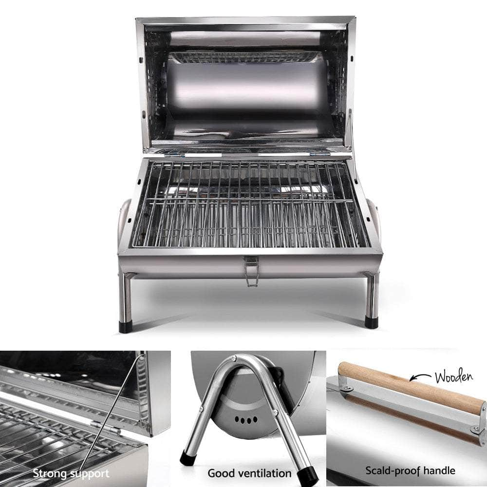 Grillz Portable BBQ Outdoor Camping Charcoal Barbeque Smoker Foldable