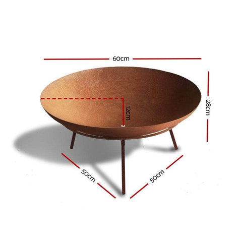 Fire Pit Cast Iron Rustic 60Cm