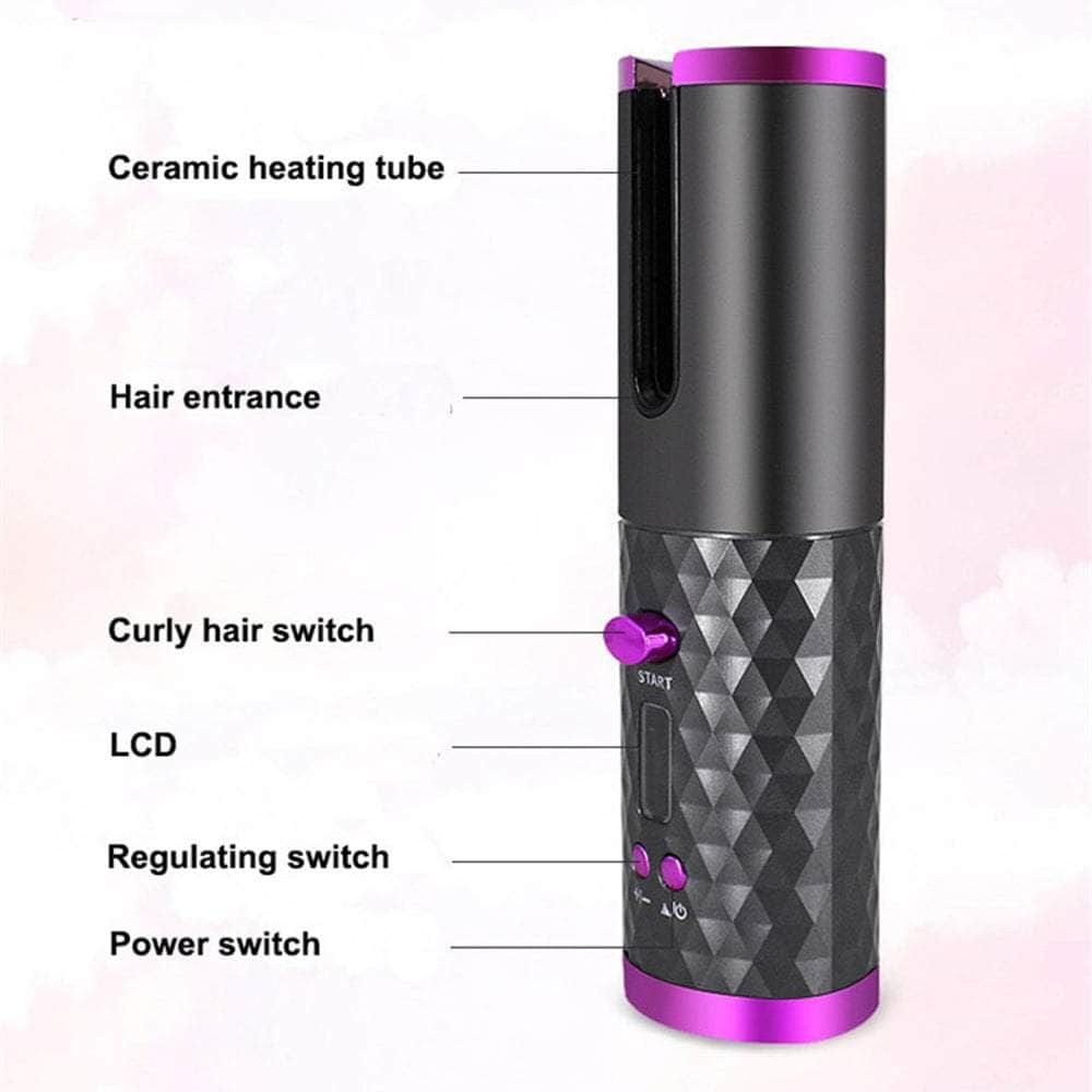 Hair Curler Lcd Cordless Auto Rotating