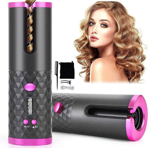 Hair Curler Lcd Cordless Auto Rotating