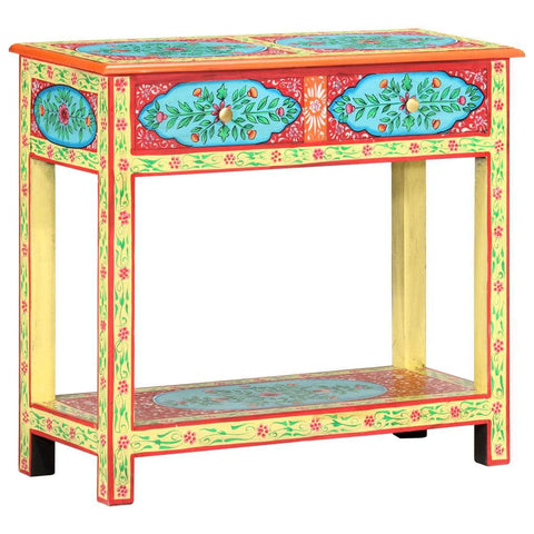 Hand Painted Console Table Multicolour Solid Mango Wood