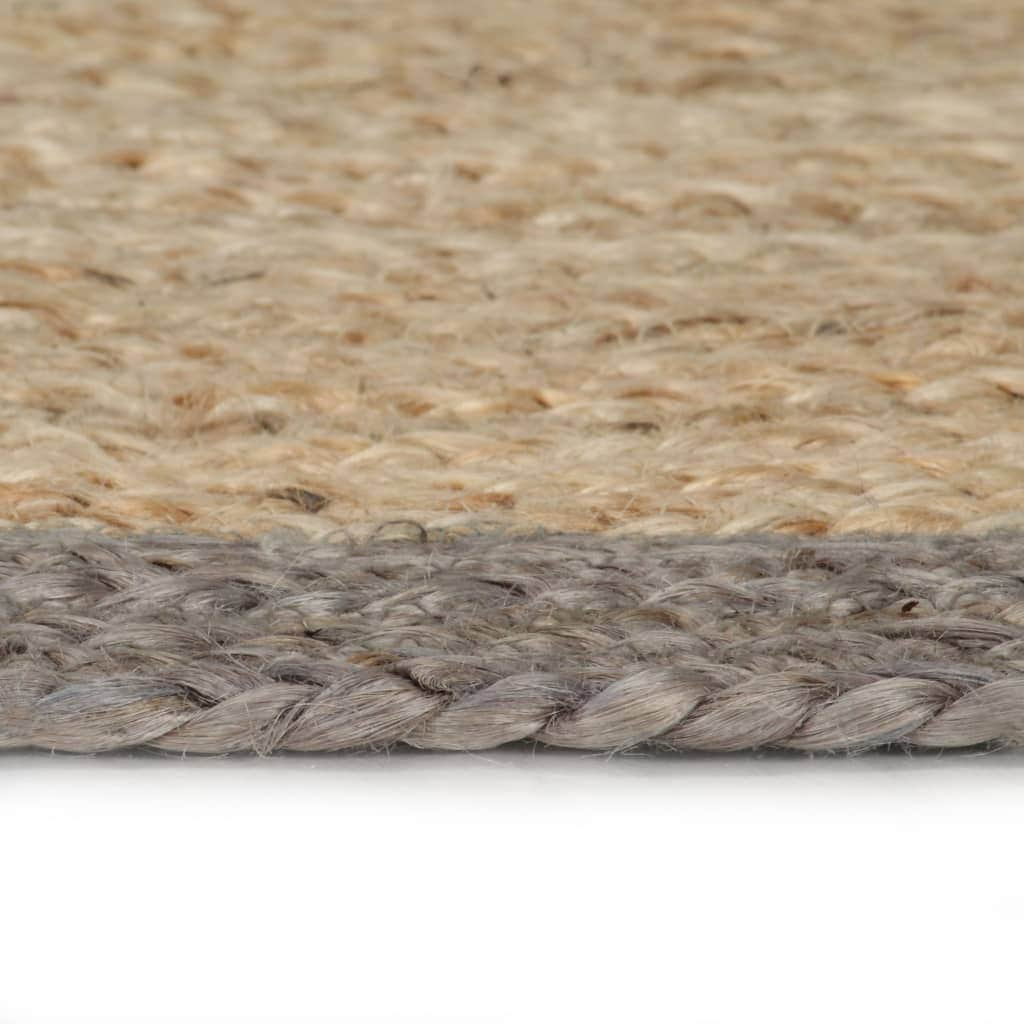 Handmade Rug Jute with Grey Border 120 cm