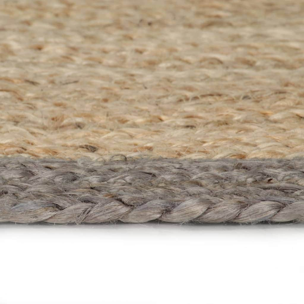 Handmade Rug Jute with Grey Border 90 cm