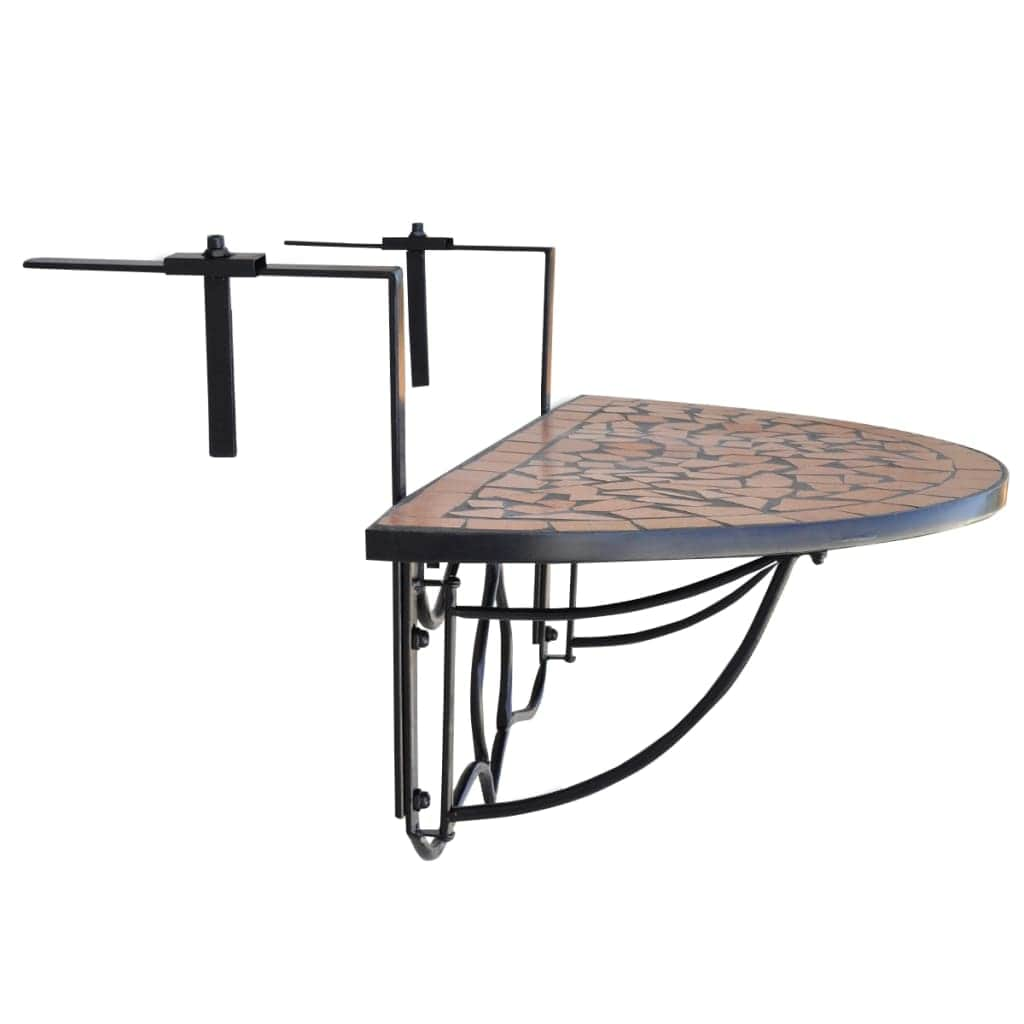 Hanging Balcony Table Terracotta Mosaic