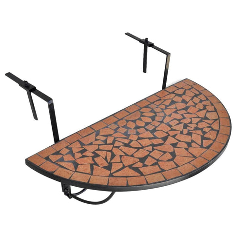 Hanging Balcony Table Terracotta Mosaic