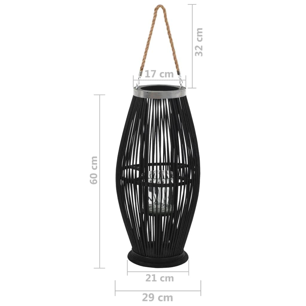 Hanging Candle Lantern Black 60 cm