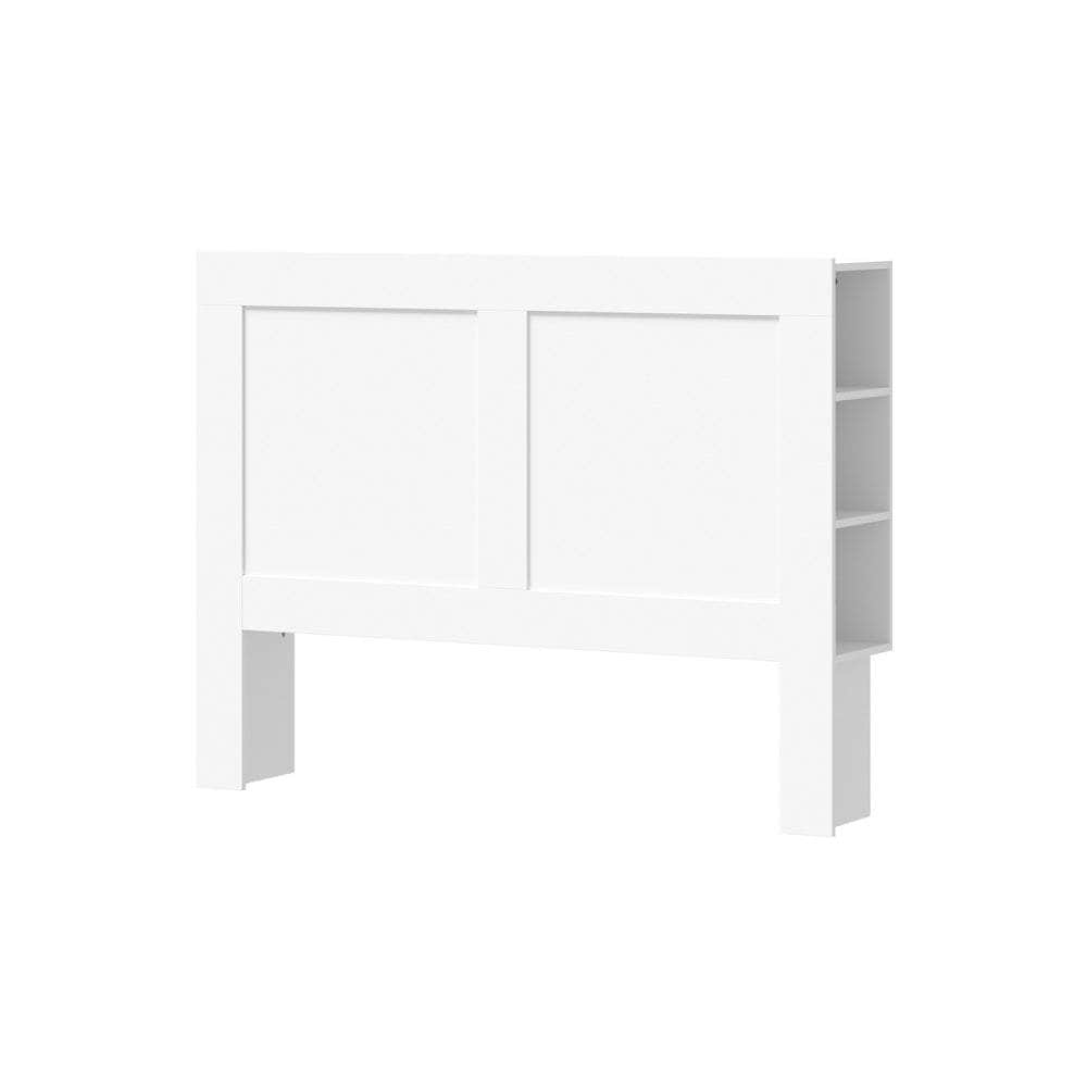 Headboard Bedhead with Storage Shelves Black/White