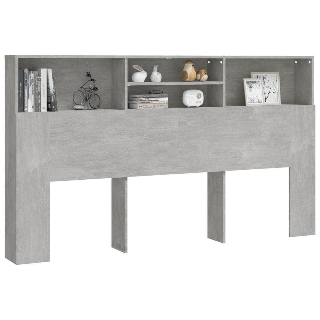 Headboard Cabinet Concrete Grey