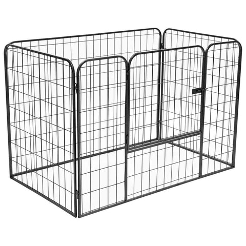 Heavy Duty Dog Playpen Black Steel