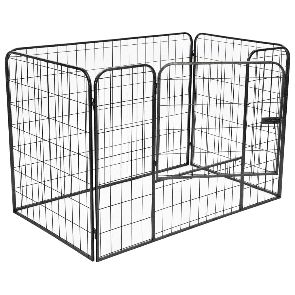 Heavy Duty Dog Playpen Black Steel