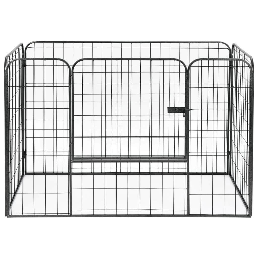 Heavy Duty Dog Playpen Black Steel