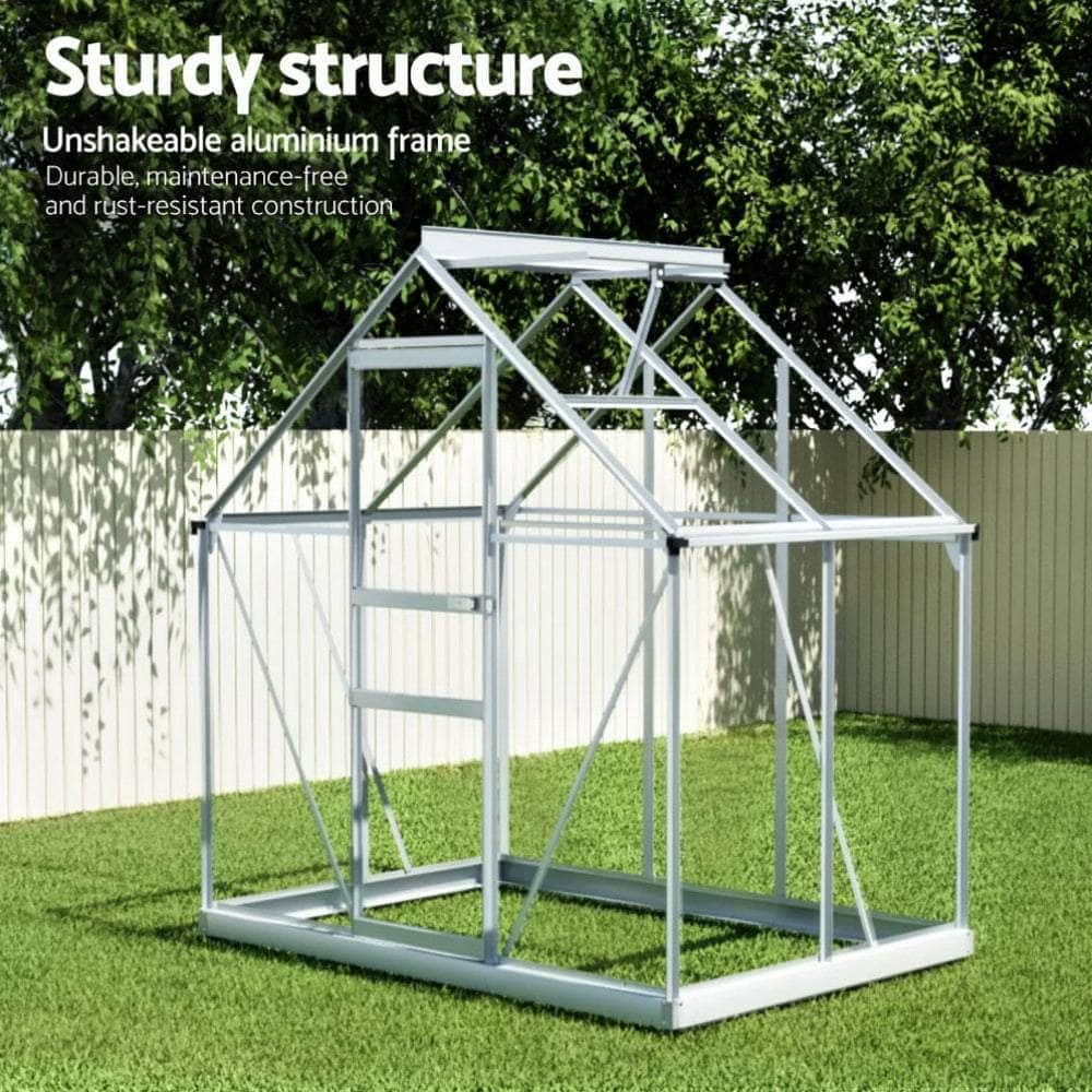 Heavy-Duty Green Fingers Aluminium Greenhouse - Premium Large Shed