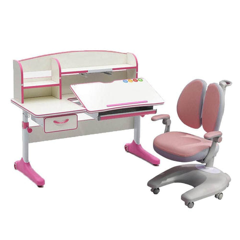 Height Adjustable Children Kids Ergonomic Study Desk Chair Set 120Cm Pink Au