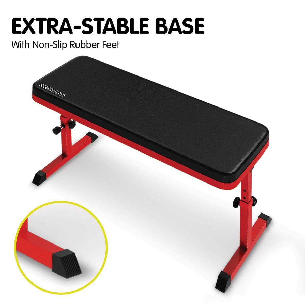 Height-Adjustable Exercise Home Gym Flat Weight Bench