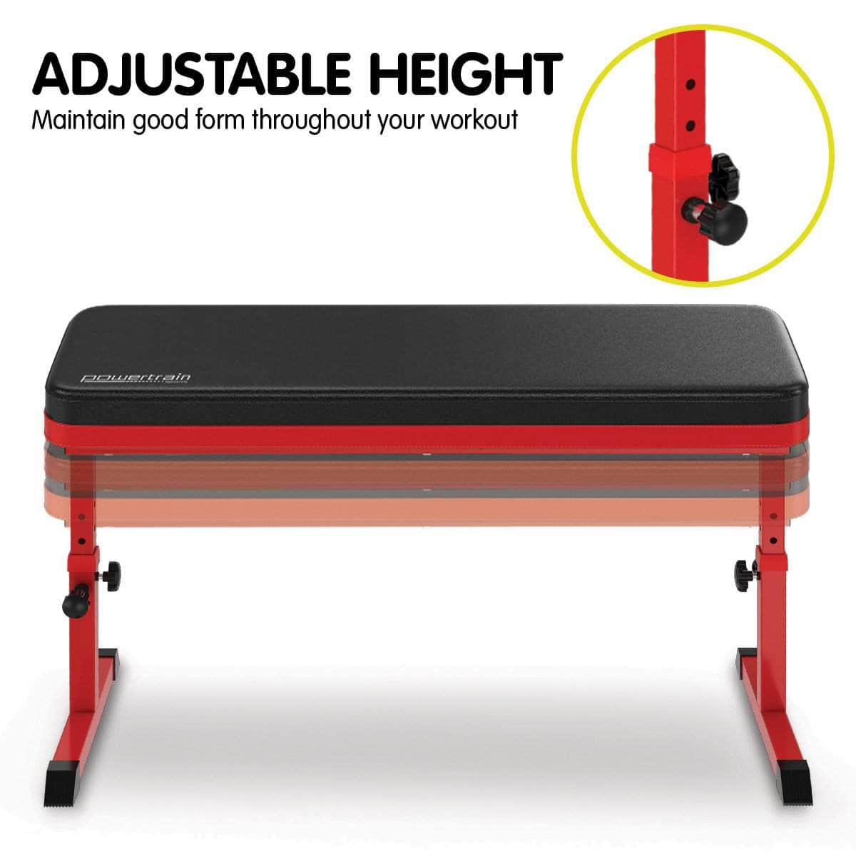 Height-Adjustable Exercise Home Gym Flat Weight Bench