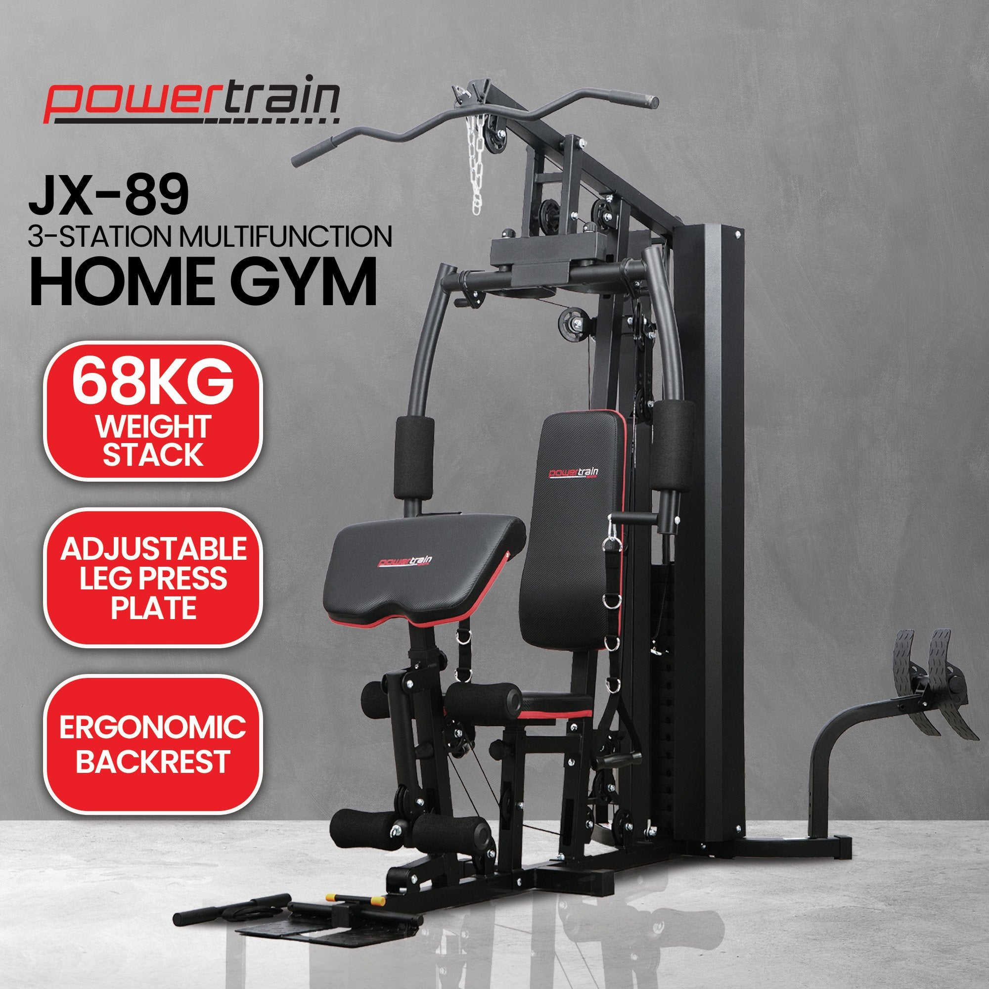 JX-89 Multi Station Home Gym 68kg Weight Cable Machine