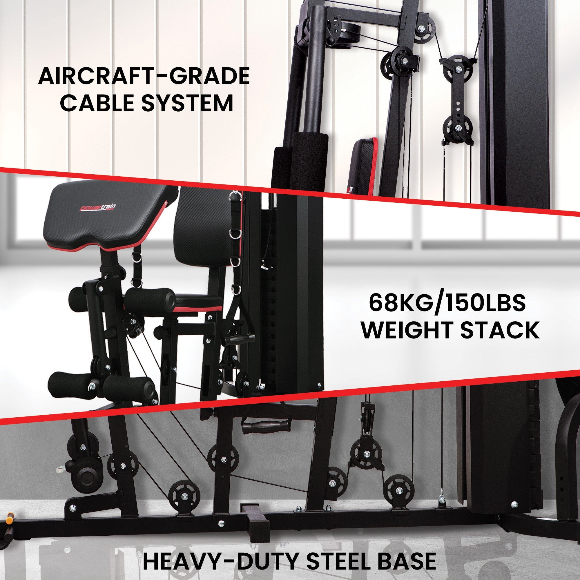 JX-89 Multi Station Home Gym 68kg Weight Cable Machine