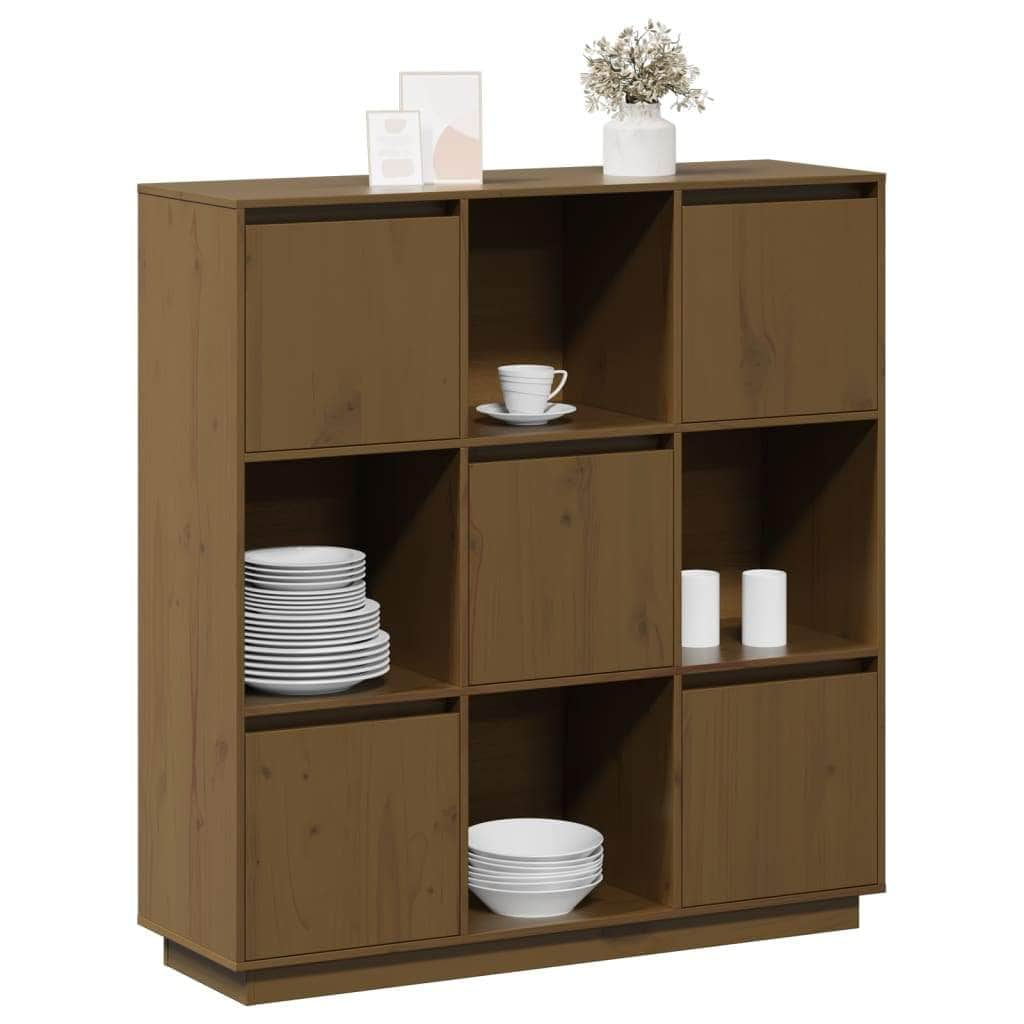 Highboard Honey Brown Solid Wood Pine