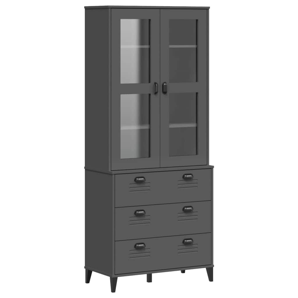 Highboard VIKEN Anthracite Grey Solid Wood Pine – Size A, B, C – Simple Deals