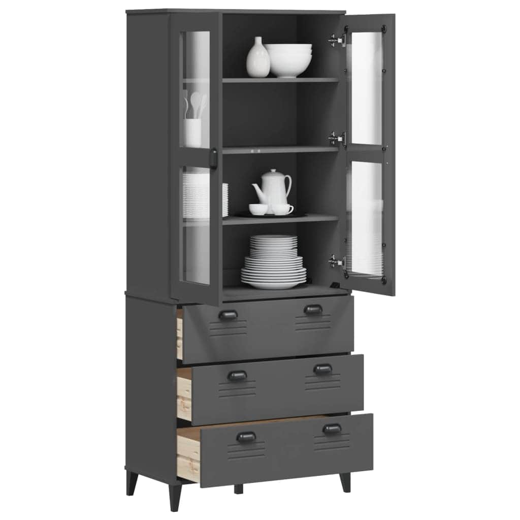 Highboard VIKEN Anthracite Grey Solid Wood Pine – Size A, B, C – Simple Deals