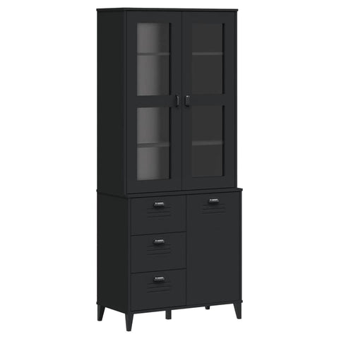 Highboard VIKEN Black Solid Wood Pine – Simple Deals