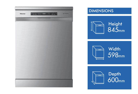 Hisense 60Cm Freestanding Top Bench Dishwasher Stainless Steel HSCM15FS