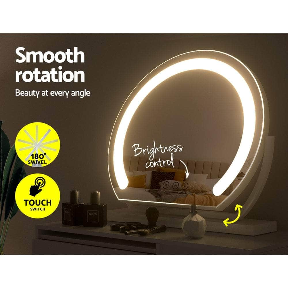 Hollywood Makeup Mirror with LED Lighted Vanity Dimmable Metal 40X35CM