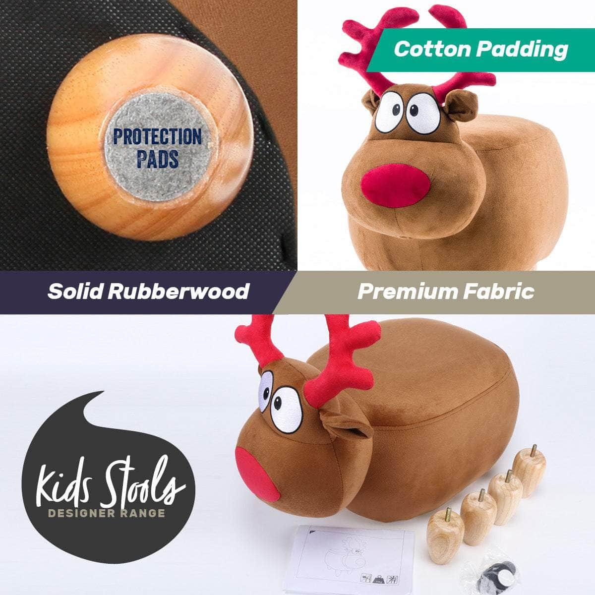 Home Mkids Animal Stool Reindeer Character Premium Quality &Amp