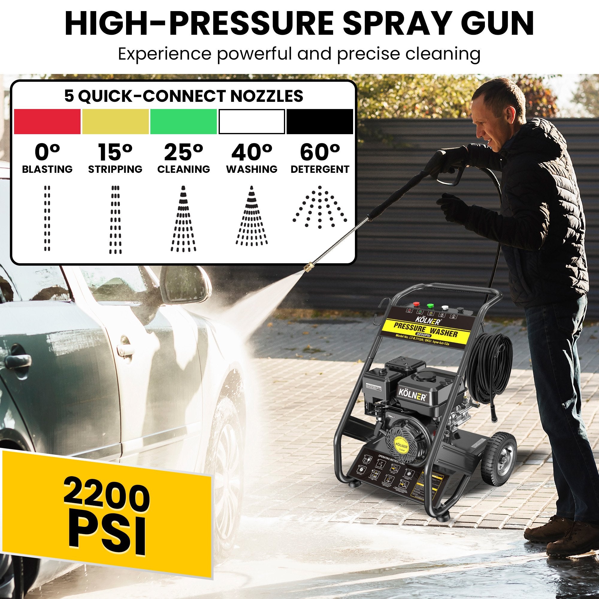 LT-12A 7HP 2200PSI Petrol Engine High Pressure Washer 7.5LPM