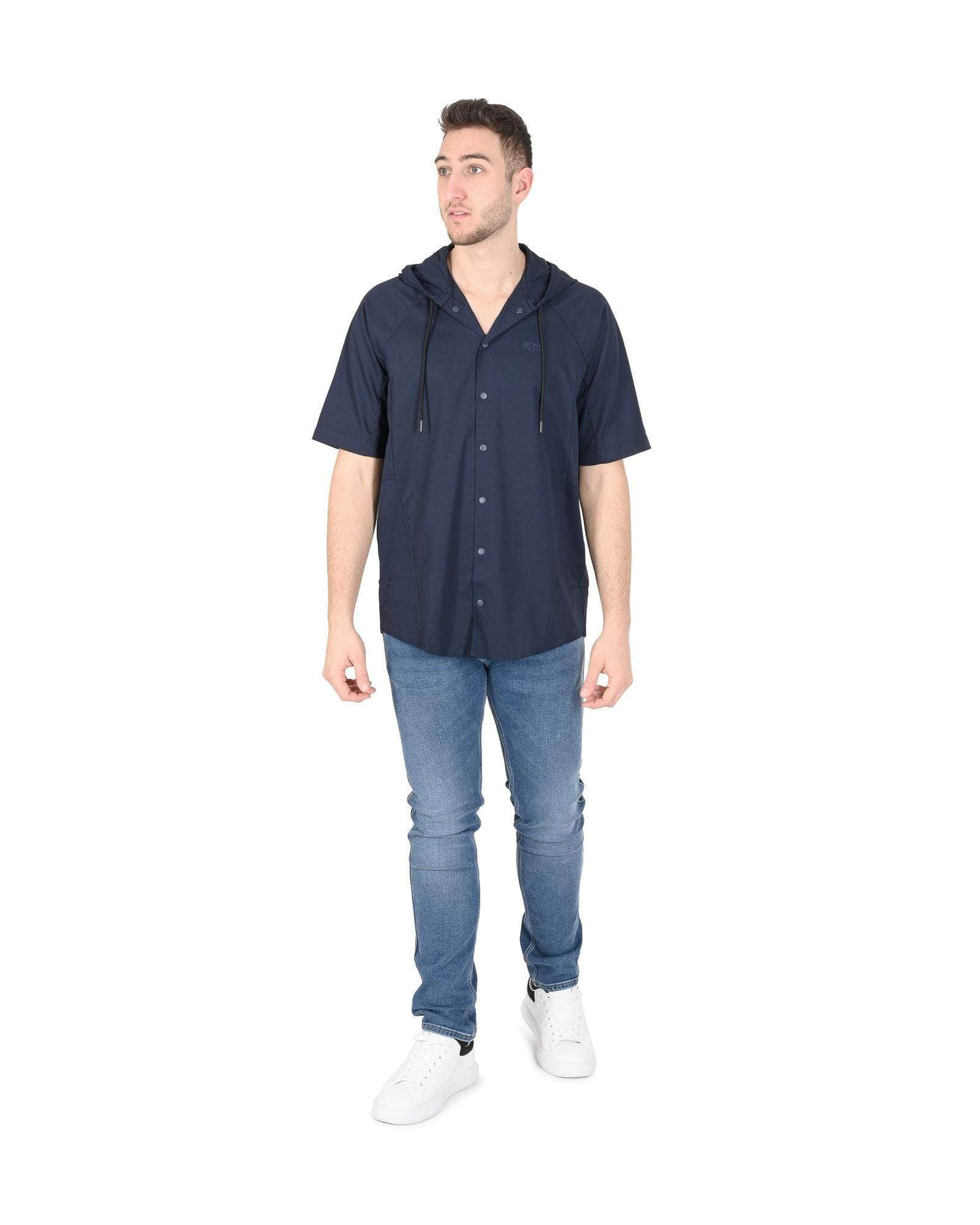 Hugo Boss Navy Cotton Blend Shirt