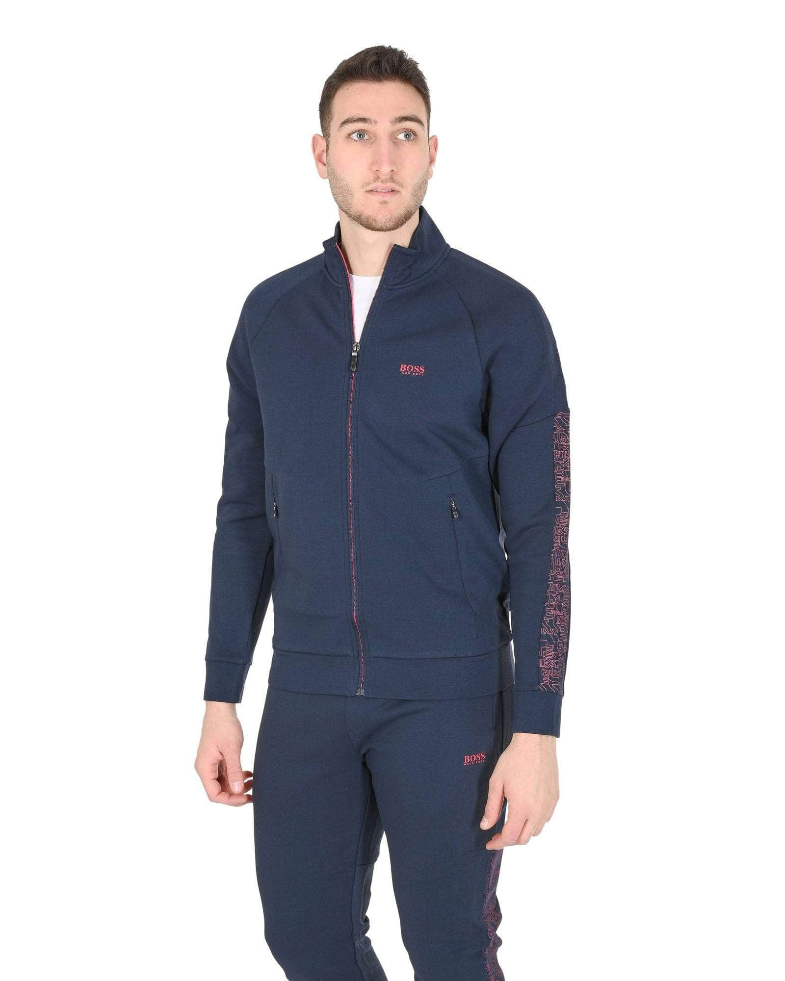 Hugo Boss Navy Cotton Blend Sweat