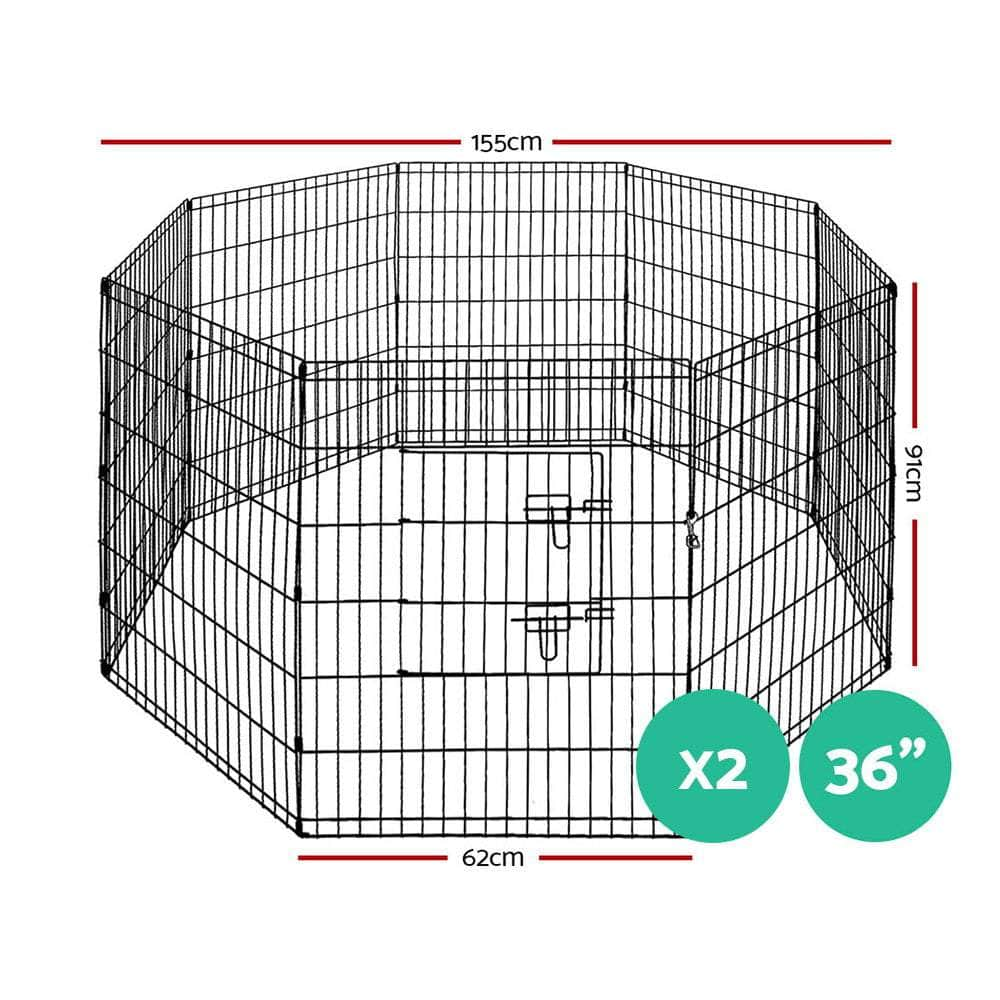 i.Pet 2X36" 8 Panel Pet Dog Playpen Cage Fence Play Pen