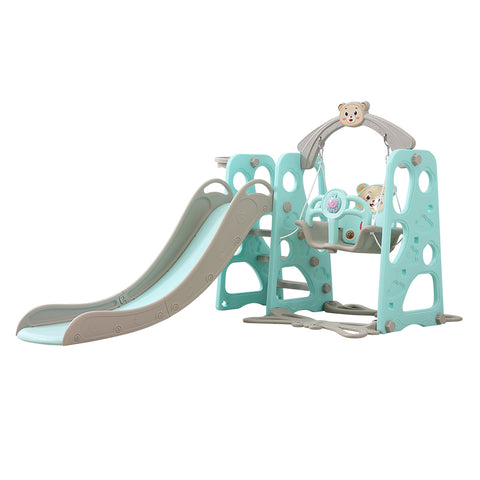 Kids Slide Swing Basketball Ring - Blue