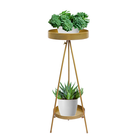 Plant Stand 2 Tiers Outdoor Indoor Gold Large